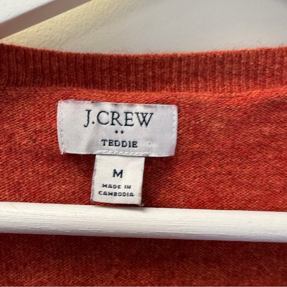 J Crew Teddie Sweater Medium Merino Wool Blend Rust - Picture 3 of 5